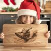 Santa Surfing Charcuterie Board Laser Engraving | PNG