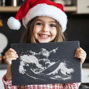 Tagliere in Ardesia per Surf di Babbo Natale