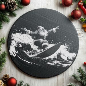 Tagliere in Ardesia per Surf di Babbo Natale