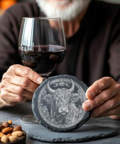 Slate Coasters Datei | Highland Cow 3D Illusion