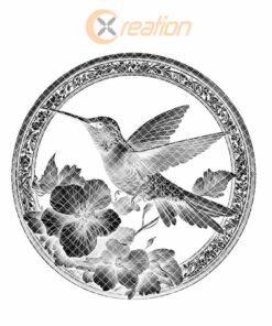 Fichier sous-verre ardoise | Colibri et fleur -