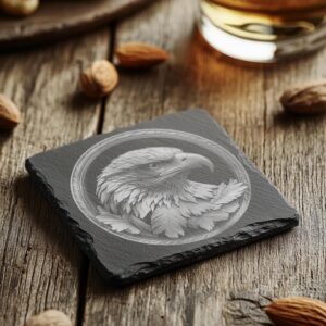 Slate Coaster File | Wild Eagle 3D Illusion