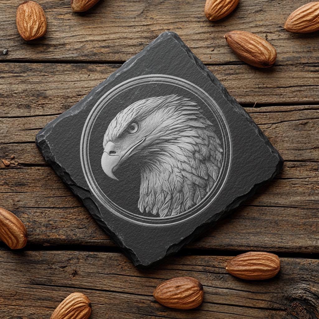 Fichier de Sous-Verre en Ardoise | Décor PNG Illusion 3D Aigle Sauvage