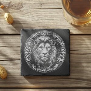 Slate Coaster File | Wild Lion 3D Illusion