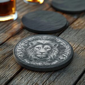 Slate Coaster File | Wild Lion 3D Illusion