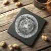 Slate Coaster File | Wild Tiger 3D Illusion