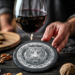 Slate Coaster File | Wild Tiger 3D Illusion