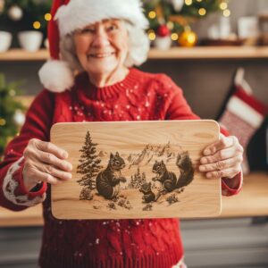 Eichhörnchen-Charcuterie-Brett | Weihnachts-Lasergravur