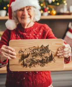 Wolf Family Charcuterie Board Engraving | Christmas Kitchen