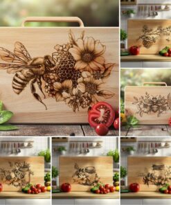 6 Bee and Honey Charcuterie Board Engravings Bundle