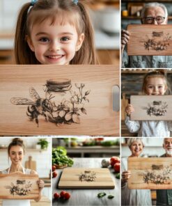 6 Bee and Honey Charcuterie Board Engravings Bundle