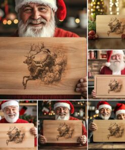 6 Christmas Charcuterie Board Engravings, Funny Santa Claus