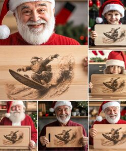 6 Christmas Charcuterie Board Engravings, Funny Santa Claus