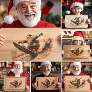 6 Christmas Charcuterie Board Engravings, Funny Santa Claus