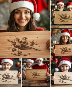 6 Christmas Charcuterie Board Engravings, Funny Santa Claus