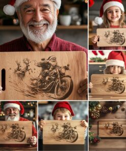 6 Christmas Charcuterie Board Engravings, Funny Santa Claus