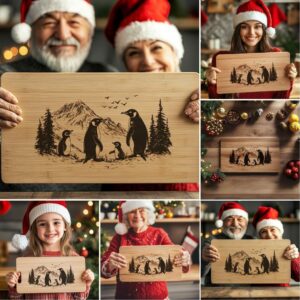 6 Christmas Charcuterie Board Engravings, Wild Animal Family