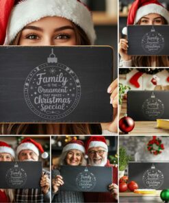 6 Christmas Cheese Board Engraving Files Bundle, Family