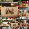 6 Retro Wine & Grapes Charcuterie Board Engraving