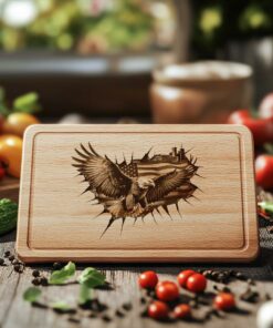 American Eagle Flag Charcuterie Board Engraving, 3D Illusion