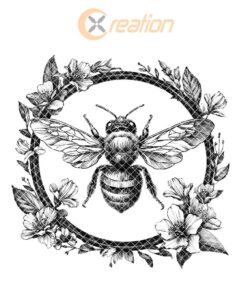 Bee and Flower 3D Illusion Wood Coaster Engraving