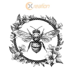 Bee and Flower 3D Illusion Wood Coaster Engraving