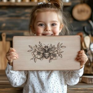 Bee and Flower Charcuterie Board Engraving File |