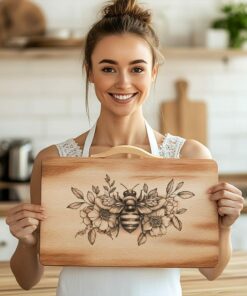 Bee and Flower Charcuterie Board Engraving File |