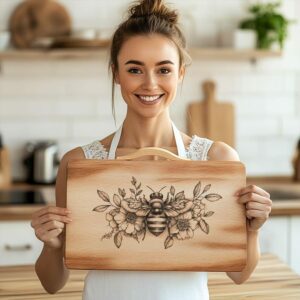 Bee and Flower Charcuterie Board Engraving File |