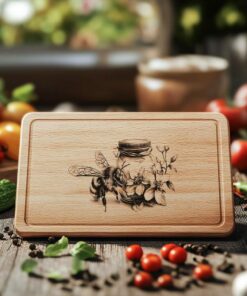 Bee and Honey Jar Charcuterie Board Engraving File