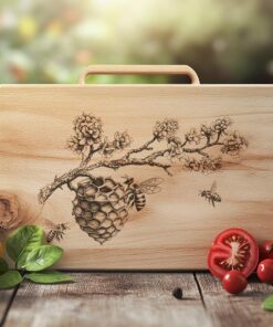 Bee Hive and Flower Charcuterie Board Engraving |