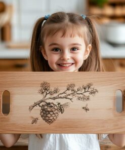 Bee Hive and Flower Charcuterie Board Engraving |