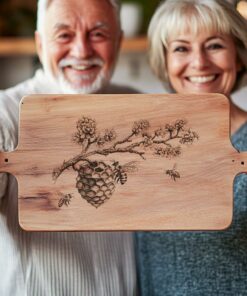 Bee Hive and Flower Charcuterie Board Engraving |