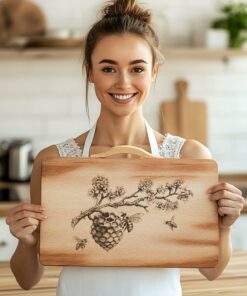 Bee Hive and Flower Charcuterie Board Engraving |