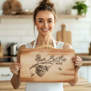 Bee Hive and Flower Charcuterie Board Engraving |