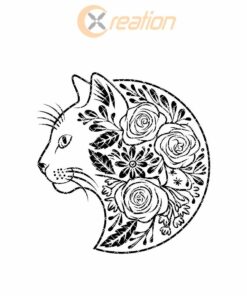 Cat and Flower Tumbler Engraving | SVG Wrap