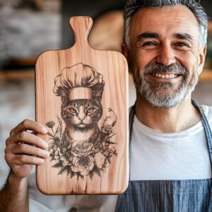 Gravure de planche de charcuterie Cat Chef |