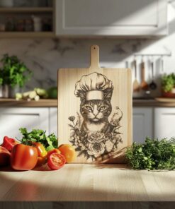 Gravure de planche de charcuterie Cat Chef |