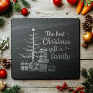 Christmas Cheese Board Engraving, Family Quote | Kitchen