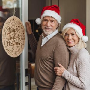 Christmas Round Sign Engraving, Believe in the Magic