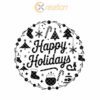 Christmas Round Sign Engraving, Happy Holidays | SVG