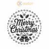 Christmas Round Sign Engraving, Merry Christmas | SVG