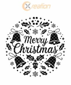 Christmas Round Sign Engraving, Merry Christmas | SVG