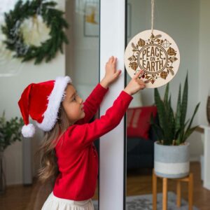 Christmas Round Sign Engraving, Peace On Earth |