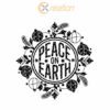 Christmas Round Sign Engraving, Peace On Earth |