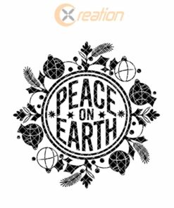 Christmas Round Sign Engraving, Peace On Earth |