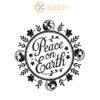 Christmas Round Sign Engraving, Peace On Earth |