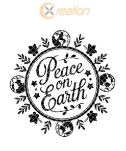 Christmas Round Sign Engraving, Peace On Earth |