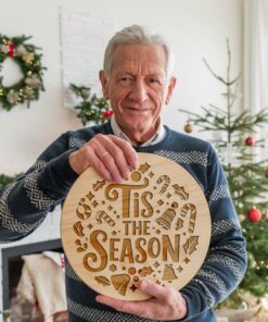 Gravure de Panneau Rond de Noël, C'est la