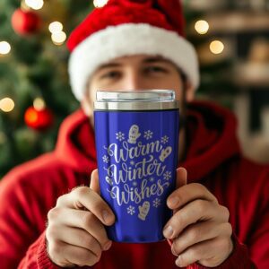 Grabado de vaso navideño, cita festiva | Descarga